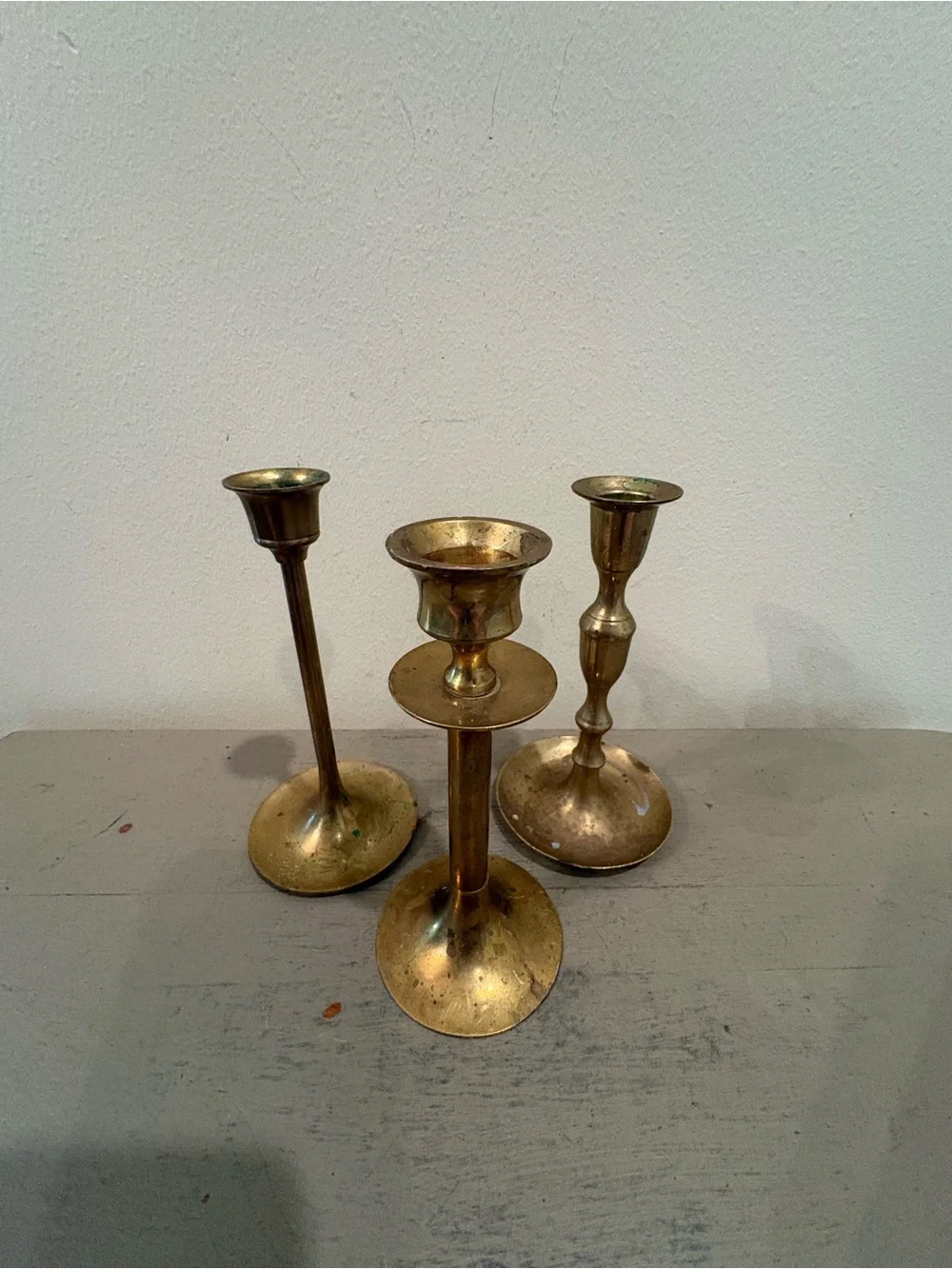 Brass Candlestick Set - Classic Gold Finish